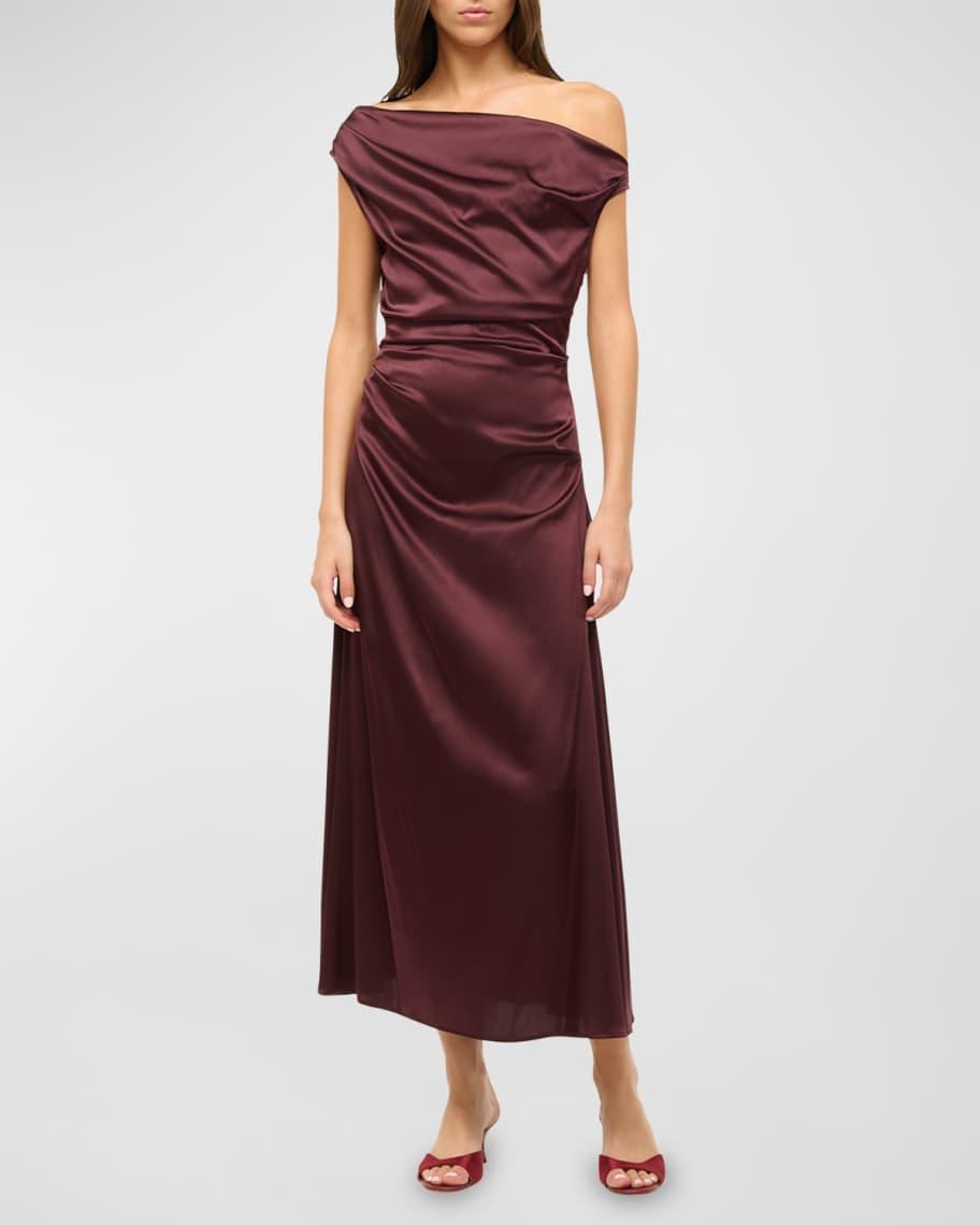 Phare One-Shoulder Silk Midi Dress Product Image