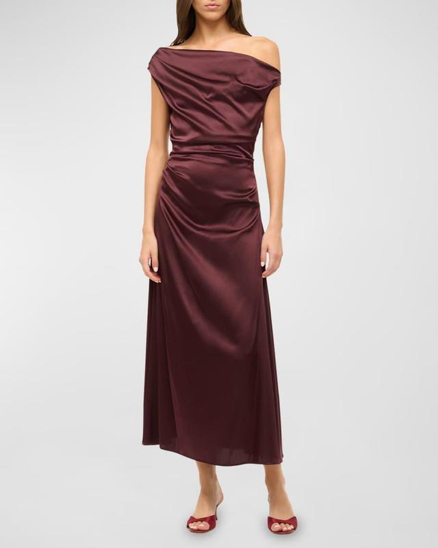 Phare One-Shoulder Silk Midi Dress Product Image