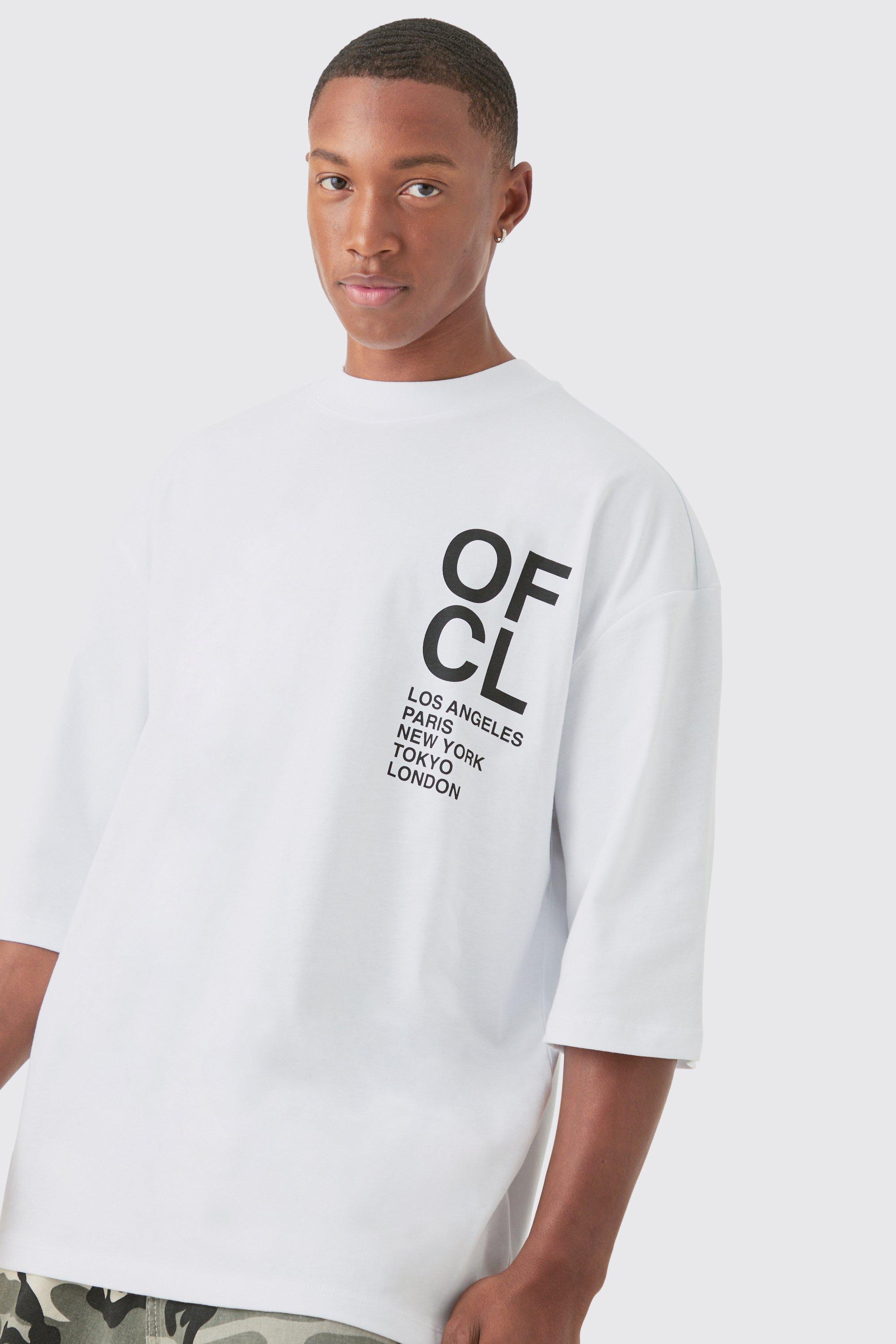 Oversized Extended Neck Creative Dept T-shirt | boohooMAN USA Product Image