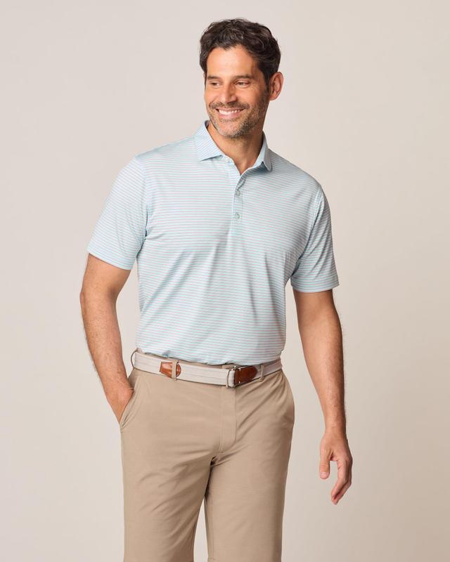 johnnie-O Michael Striped Jersey Performance Polo Product Image