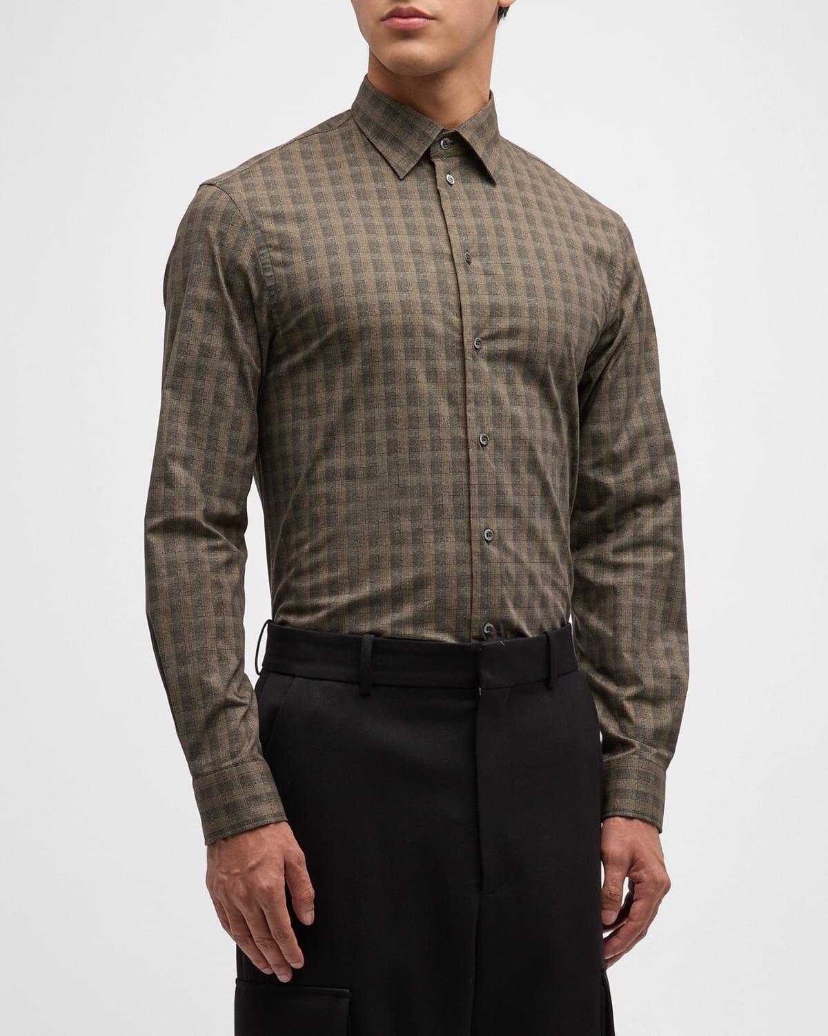 Men's Cotton-Stretch Tartan Plaid Sport Shirt Product Image