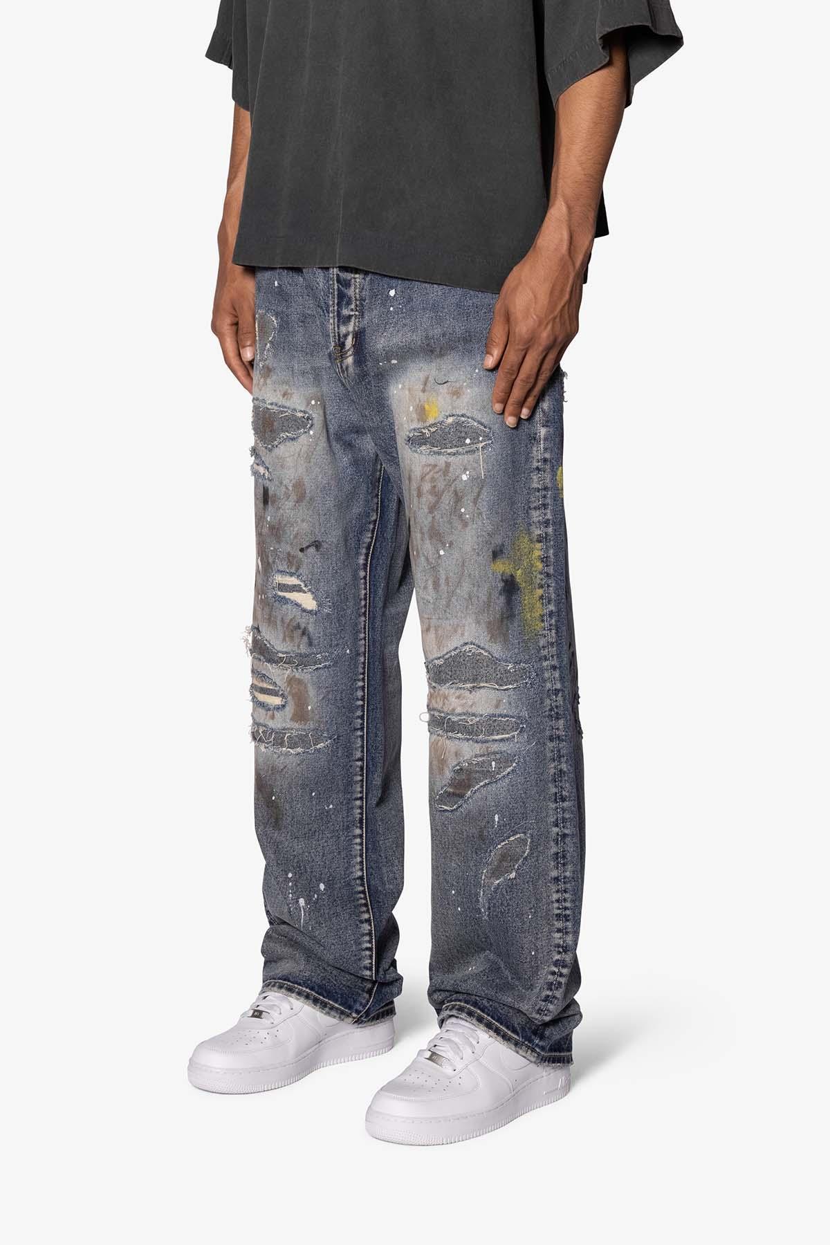 Ultra Baggy Overly Washed Denim - Blue Product Image