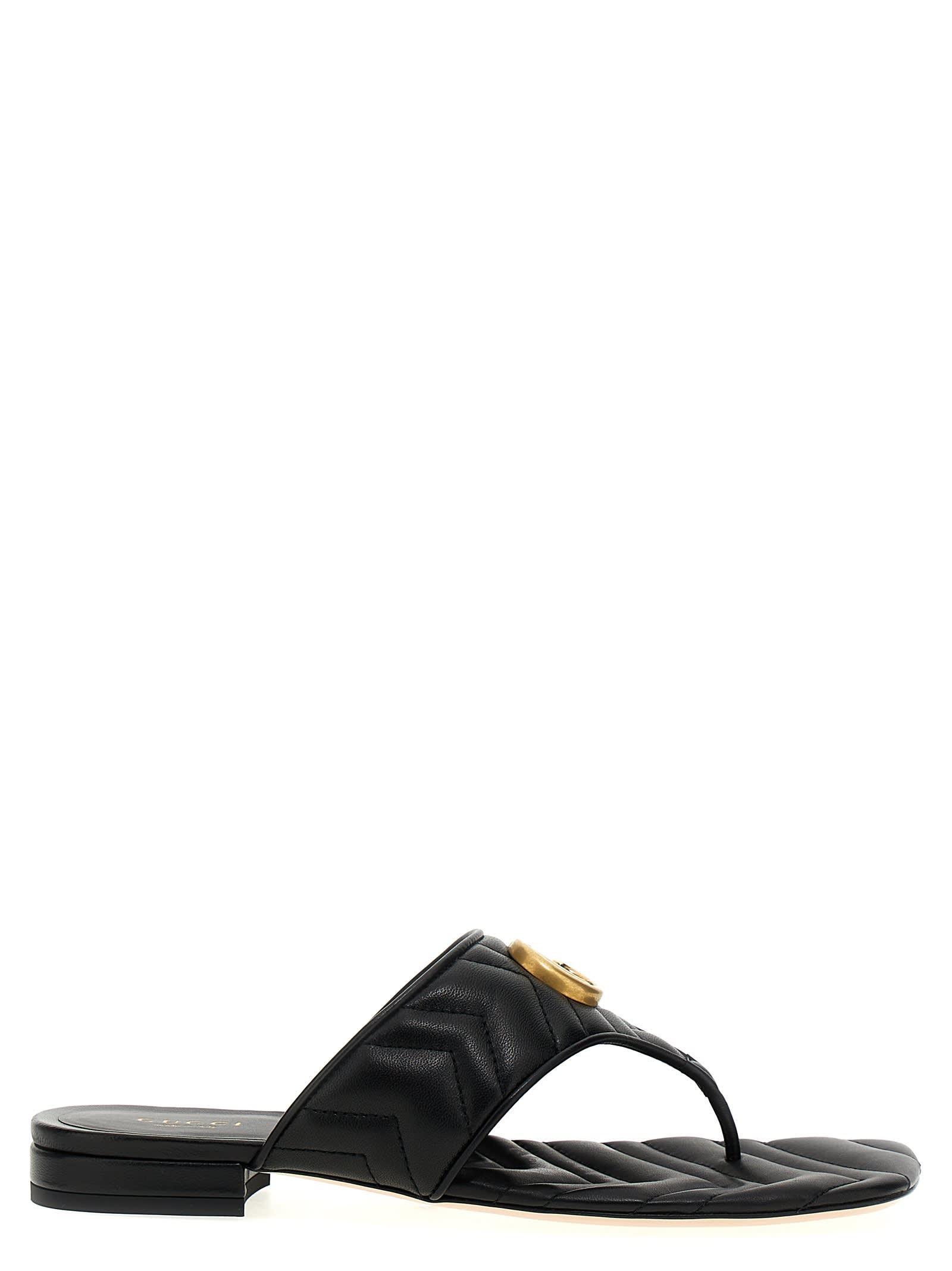 Double G Marmont Thong Sandals In Black Product Image