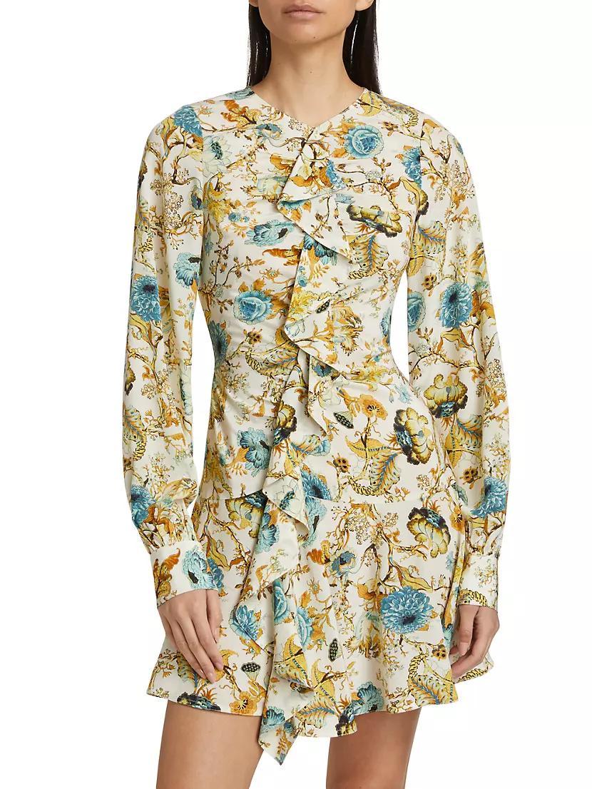 Salima Floral Crepe De Chine Minidress Product Image