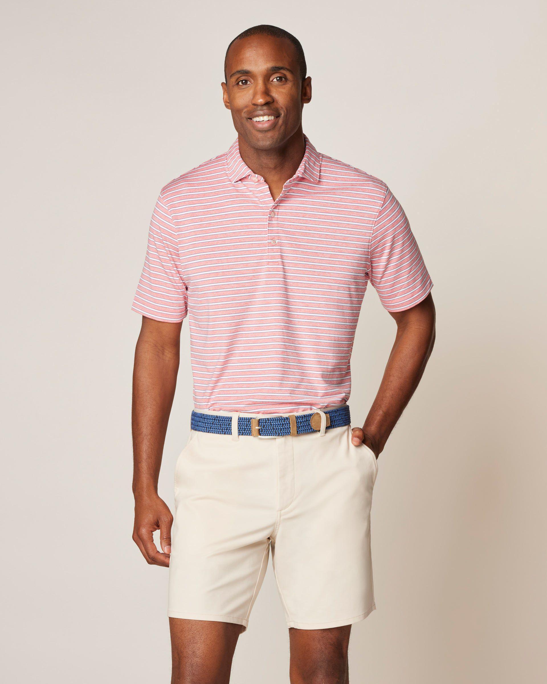 johnnie-O Thorton Striped Jersey Performance Polo Product Image