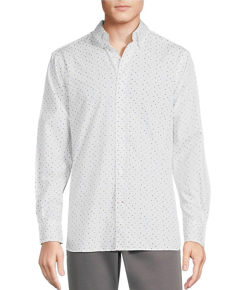 Cremieux Blue Label Long Sleeve Button Down Dotted Poplin Woven Shirt Product Image