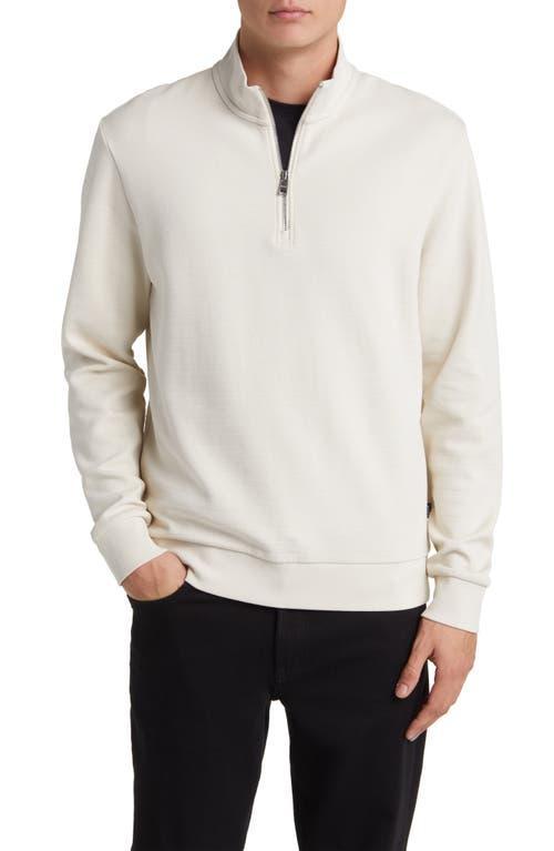 Mens Zip-Neck Sweatshirt In Mercerized Cotton Jacquard Product Image