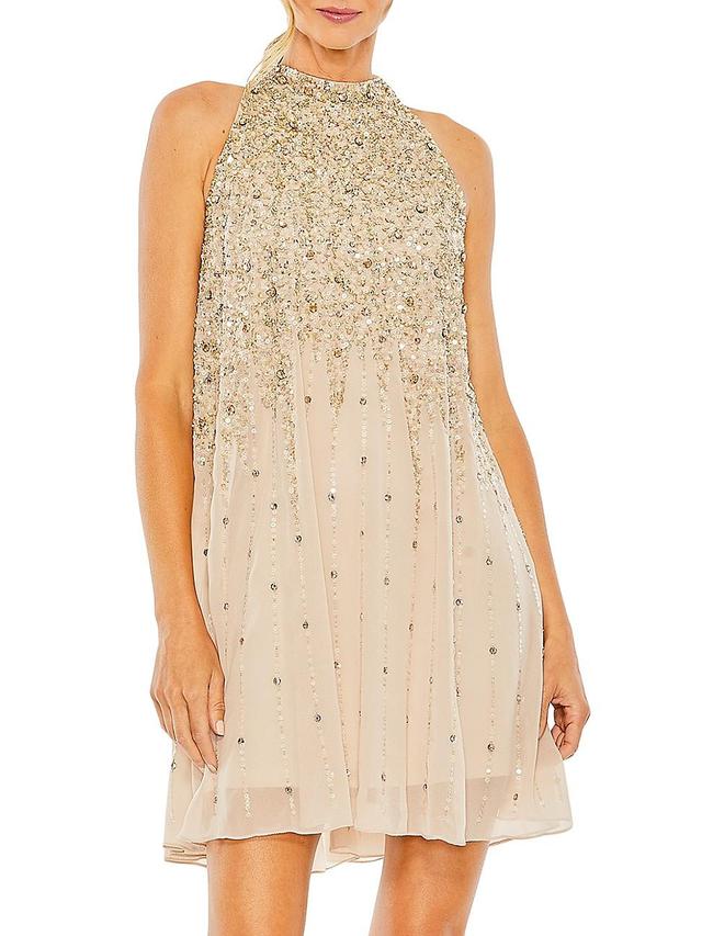 Womens Sequin-Embellished Trapeze Dress Product Image