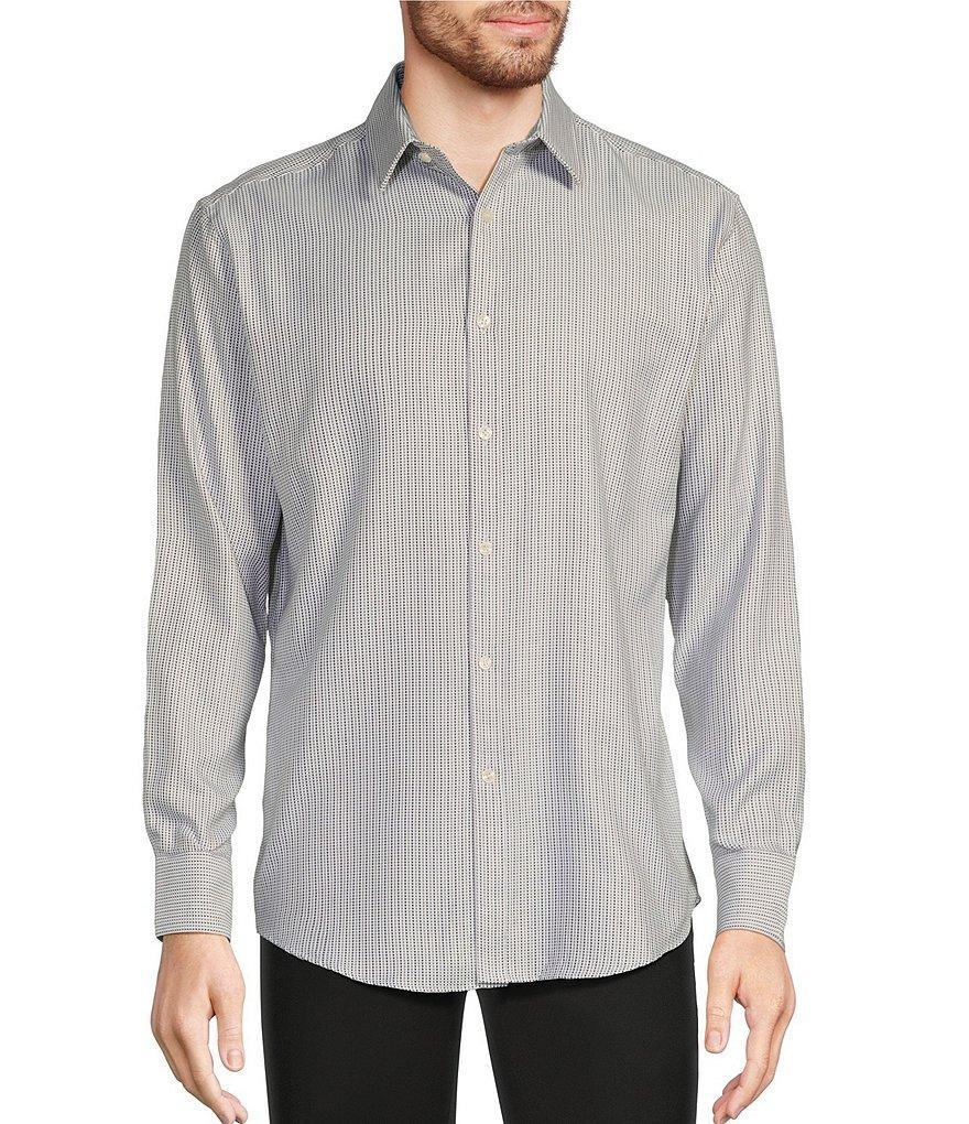 Murano Slim Fit Geometric Dobby Long Sleeve Woven Shirt Product Image