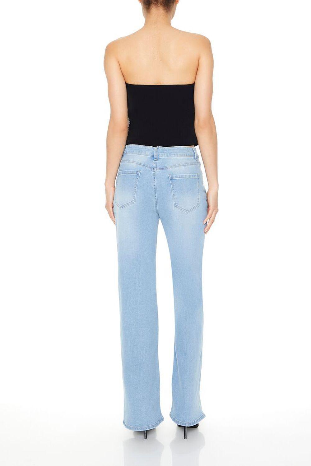 Rhinestone Fringe Straight Jeans | Forever 21 Product Image