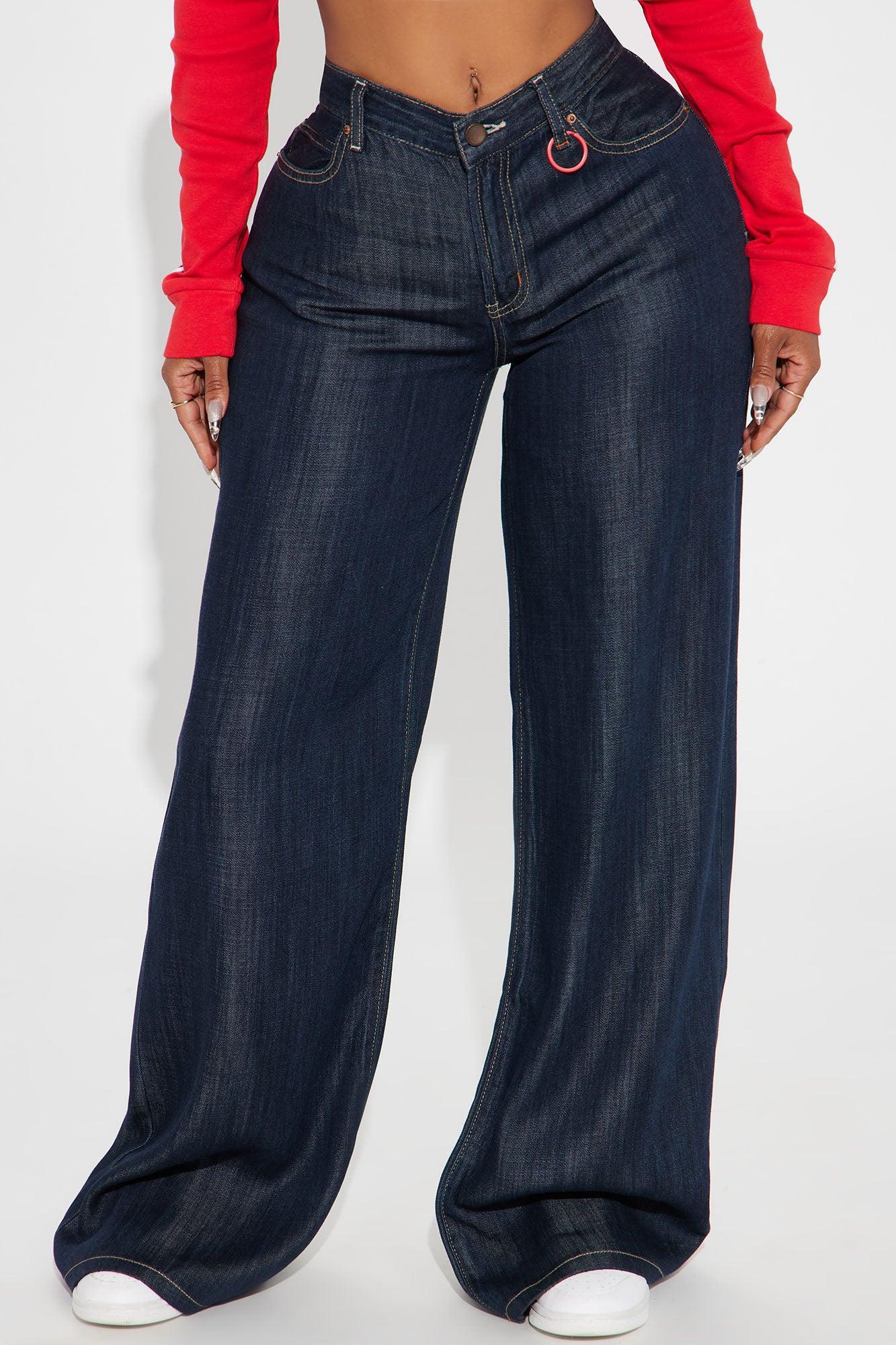 Mathilda Flowy Wide Leg Jeans - Dark Wash Product Image