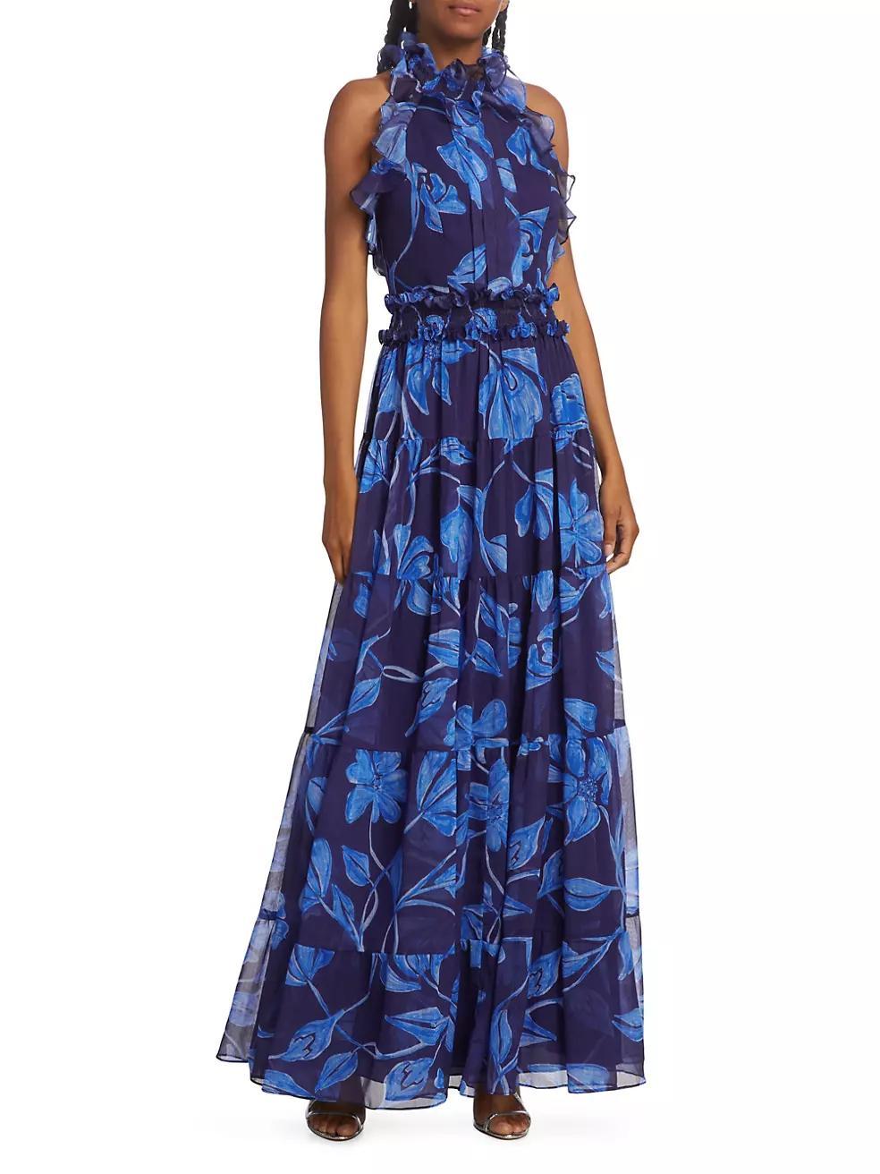 Nightflower Ruffled Floral Maxi Dress Product Image