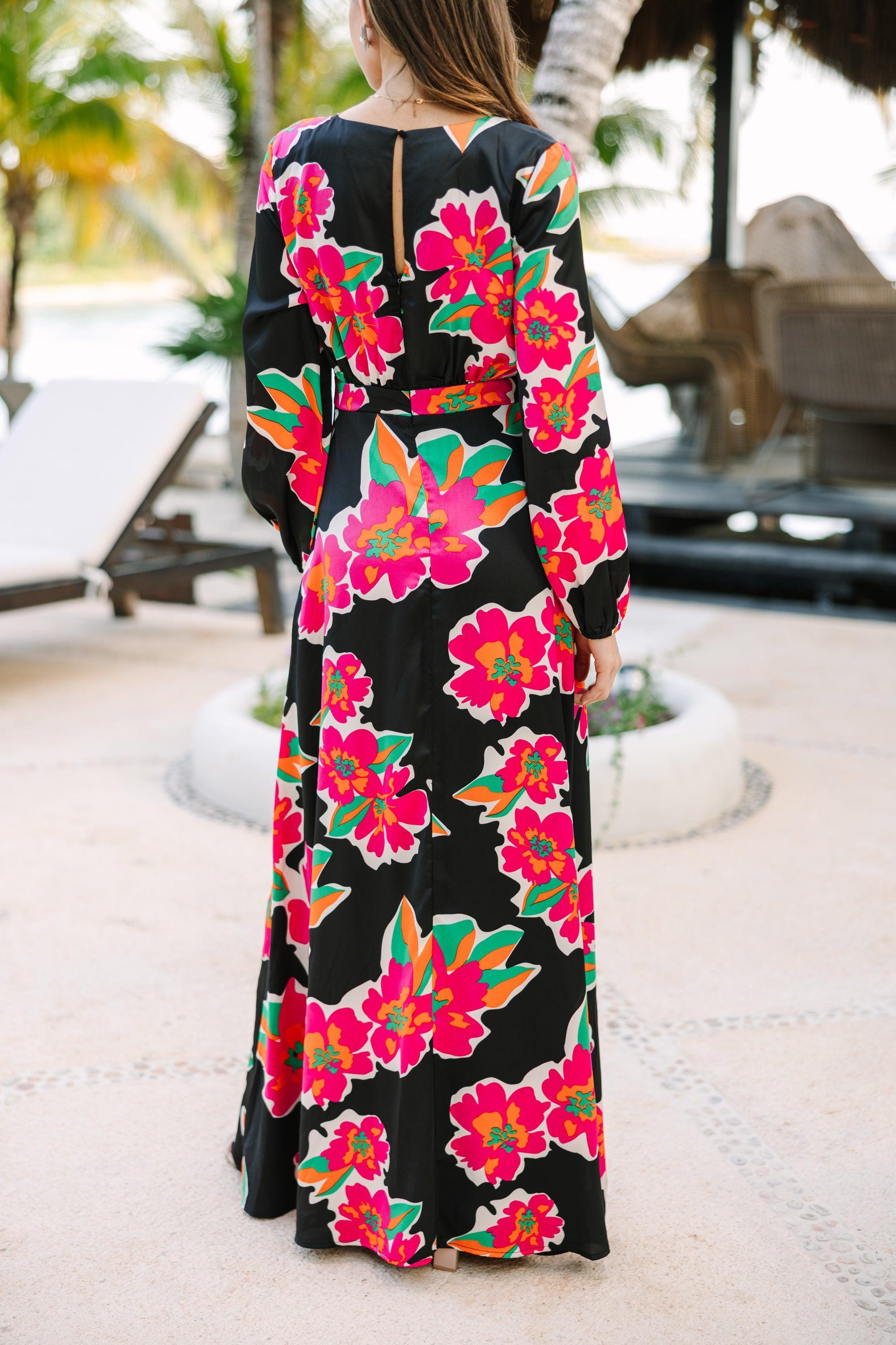 Just Feels Right Black Floral Maxi Dress Female Product Image