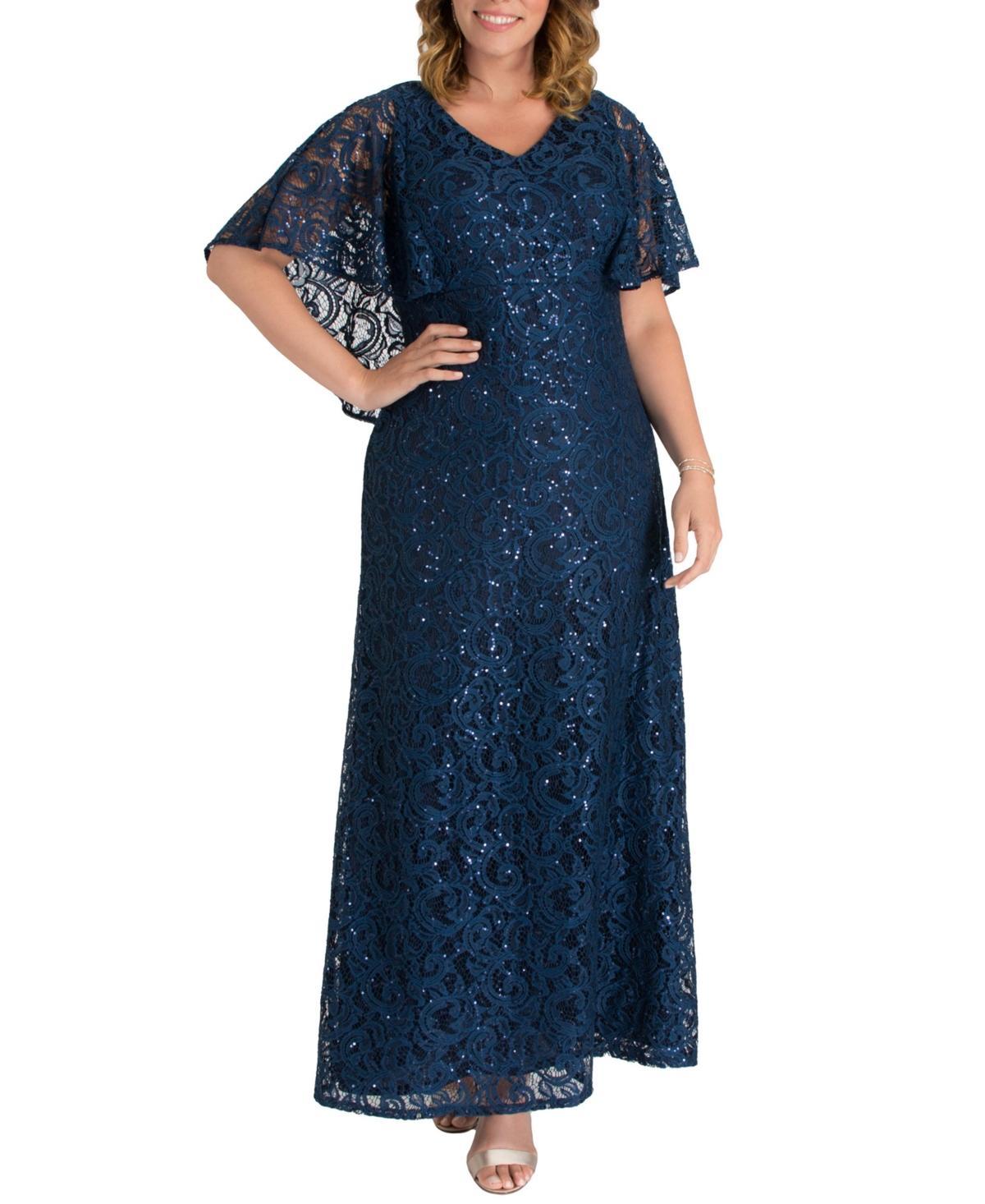 Womens Celestial Cape-Sleeve Lace Gown Product Image