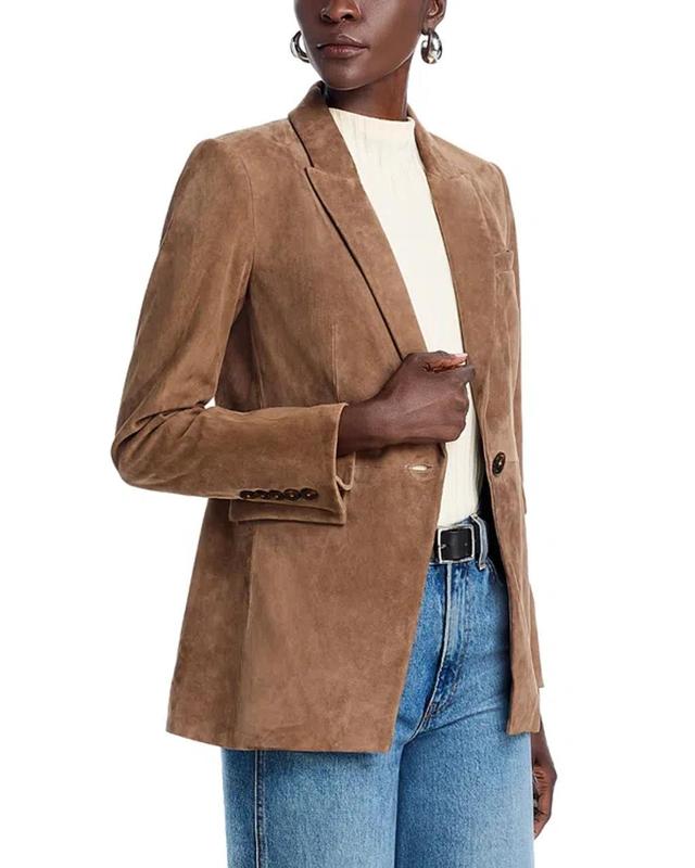 VERONICA BEARD Duane Suede Dickey Jacket In Bark Product Image