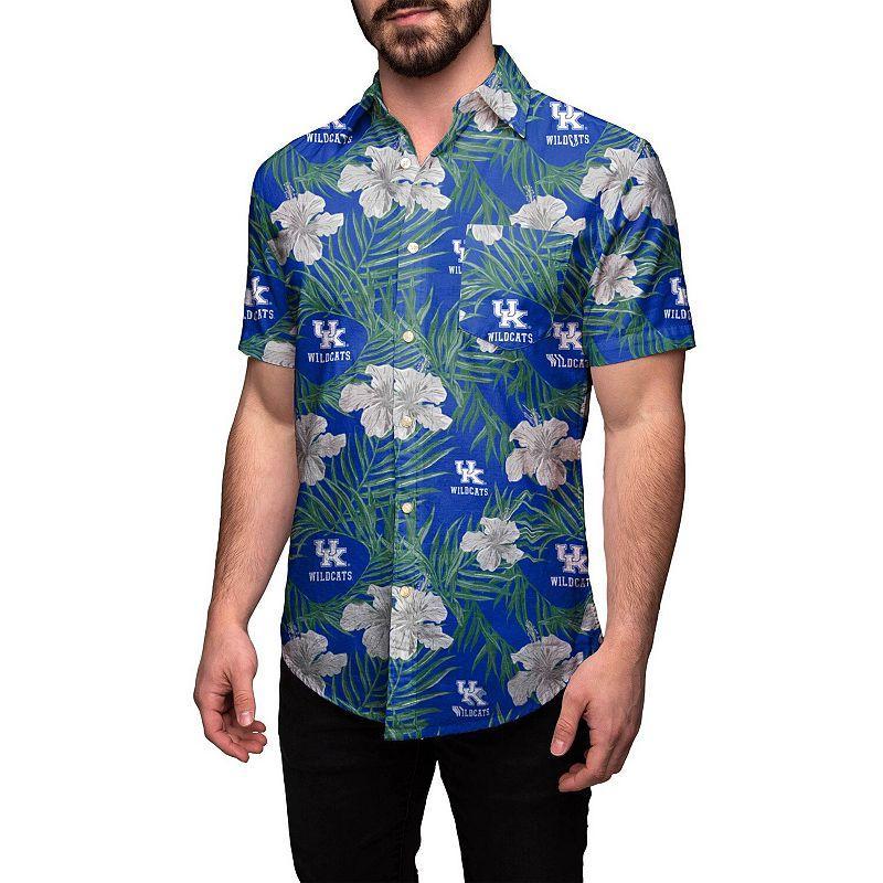 Mens Royal Kentucky Wildcats Floral Button-Up Shirt Product Image