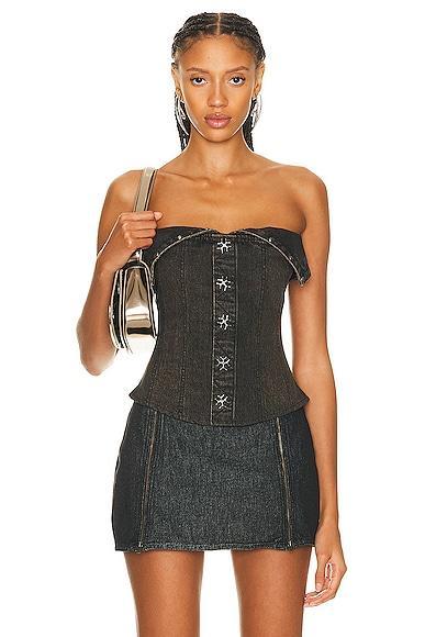 Miaou Scarlett Strapless Denim Corset Top Product Image