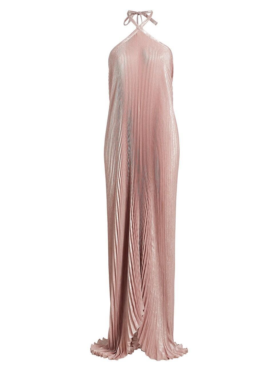 Womens Deesse Pleated Halter Maxi Dress Product Image