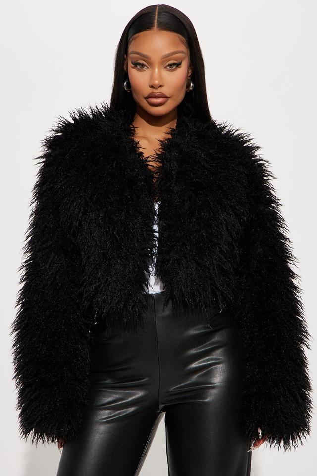 Sydney Faux Fur Coat - Black Product Image