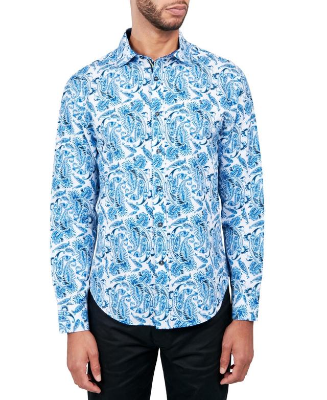 Society of Threads Mens Regular Fit Non-Iron Performance Stretch Paisley Button-Down Shirt Product Image