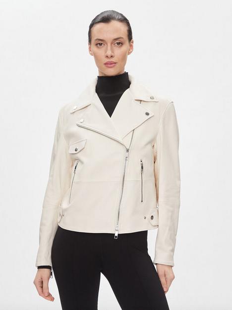 Hugo Boss Sajina Leather Biker Jacket Product Image