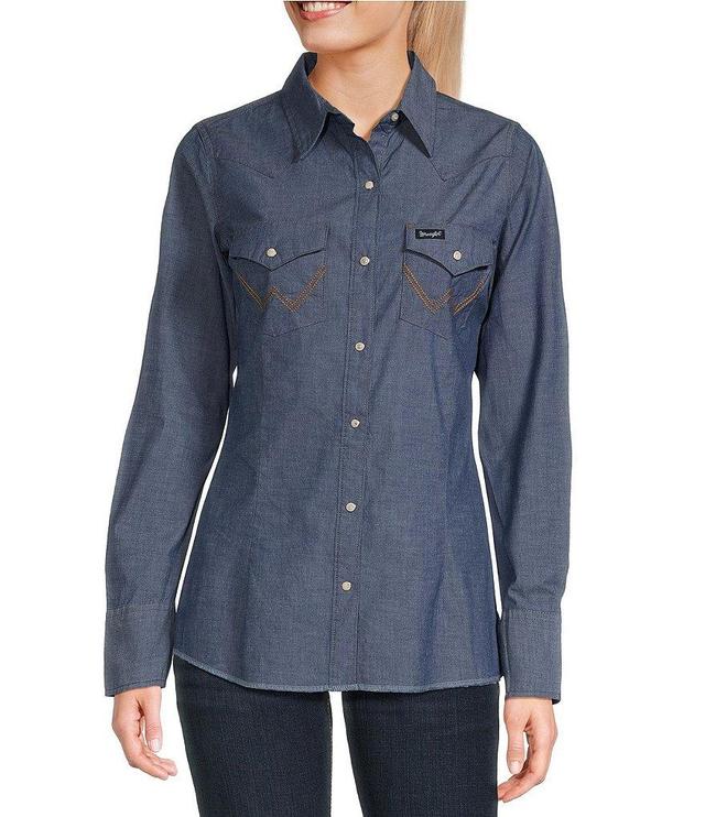 Wrangler® Long Sleeve Snap Front Western Shirt Product Image