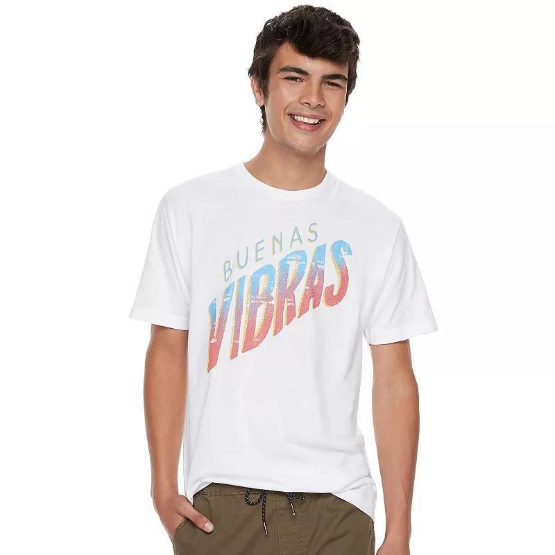 Mens Gonzales Buenas Vibras Graded Colorful Text Tee Product Image