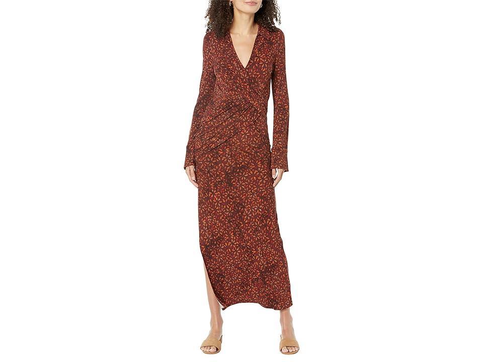 Free People Shayla Wrap Midi (Chocolate Combo) Women's Clothing Product Image