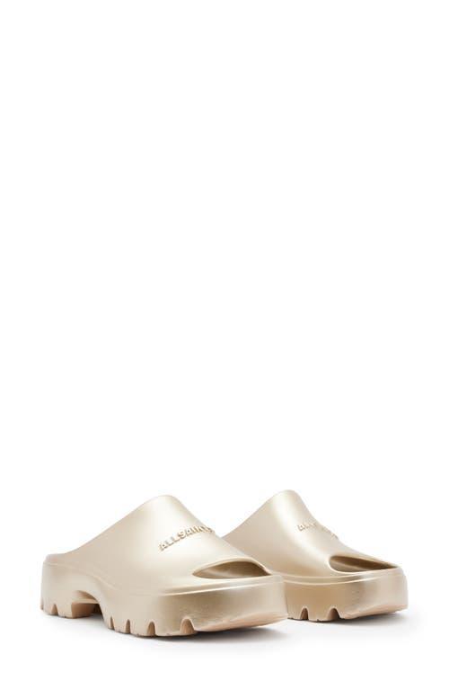 AllSaints Eclipse Flatform Slider Silver) Women's Sandals Product Image