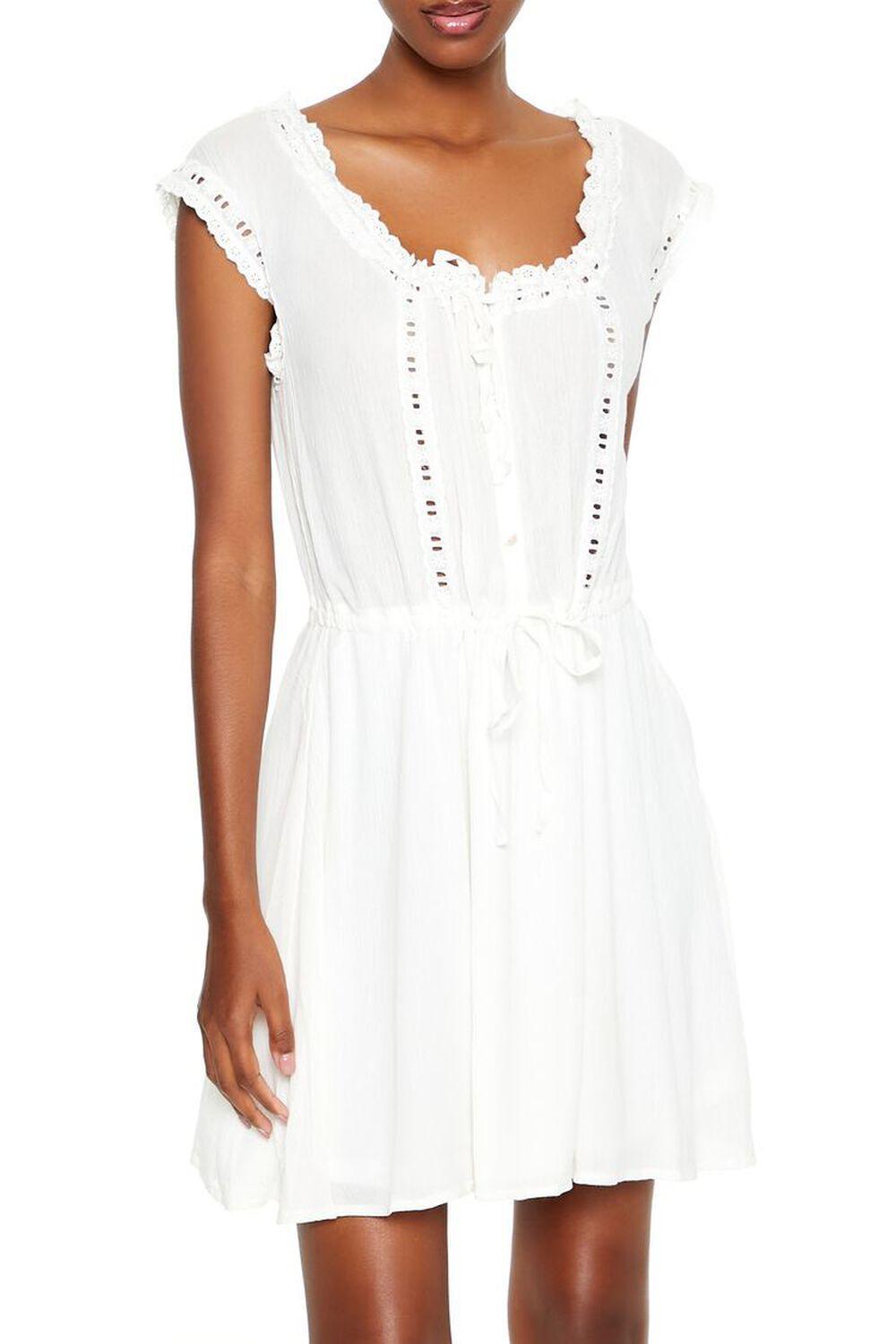 Eyelet Off-the-Shoulder Mini Dress | Forever 21 Product Image