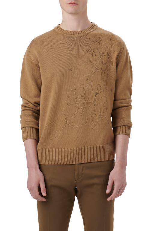 Bugatchi Embroidered Merino Wool Crewneck Sweater Product Image