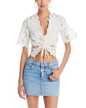 Mother The Social Butterfly Drawstring Crop Top Product Image