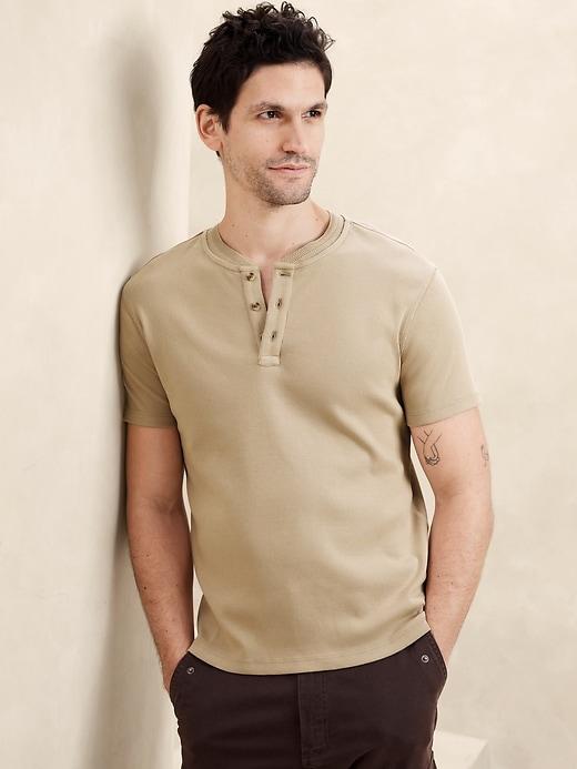 Mini Ribbed Henley Product Image