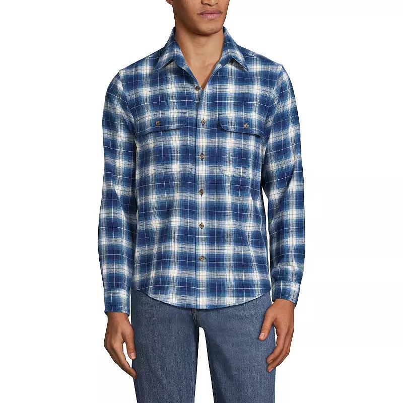 Mens Lands End Woven Waffle Work Shirt Product Image