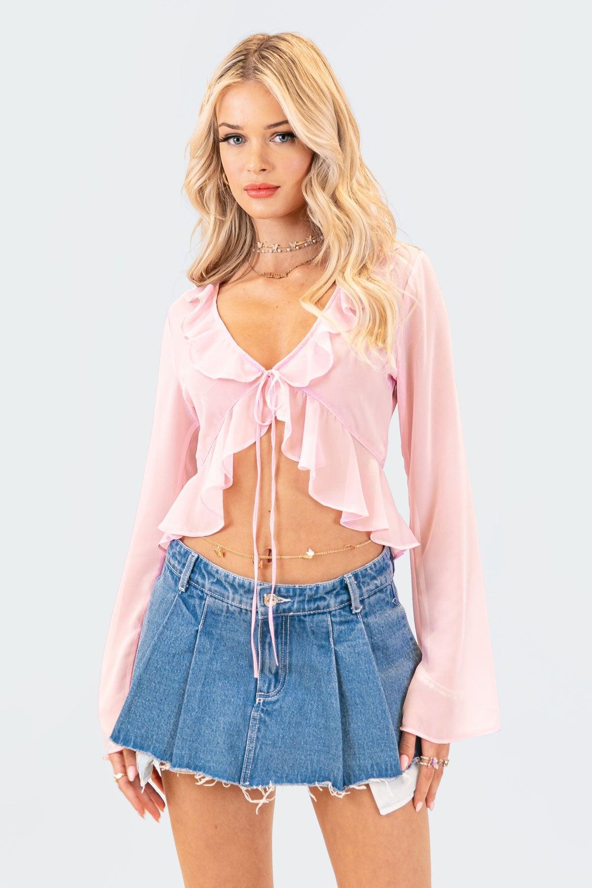 Reese Chiffon Ruffle Top Product Image