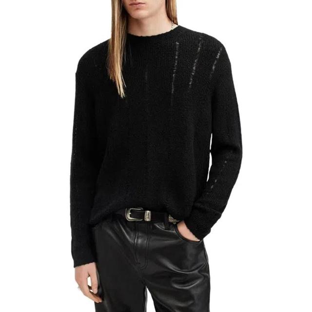 ALLSAINTS Hades Laddered Crew Neck Jumper In Black Product Image