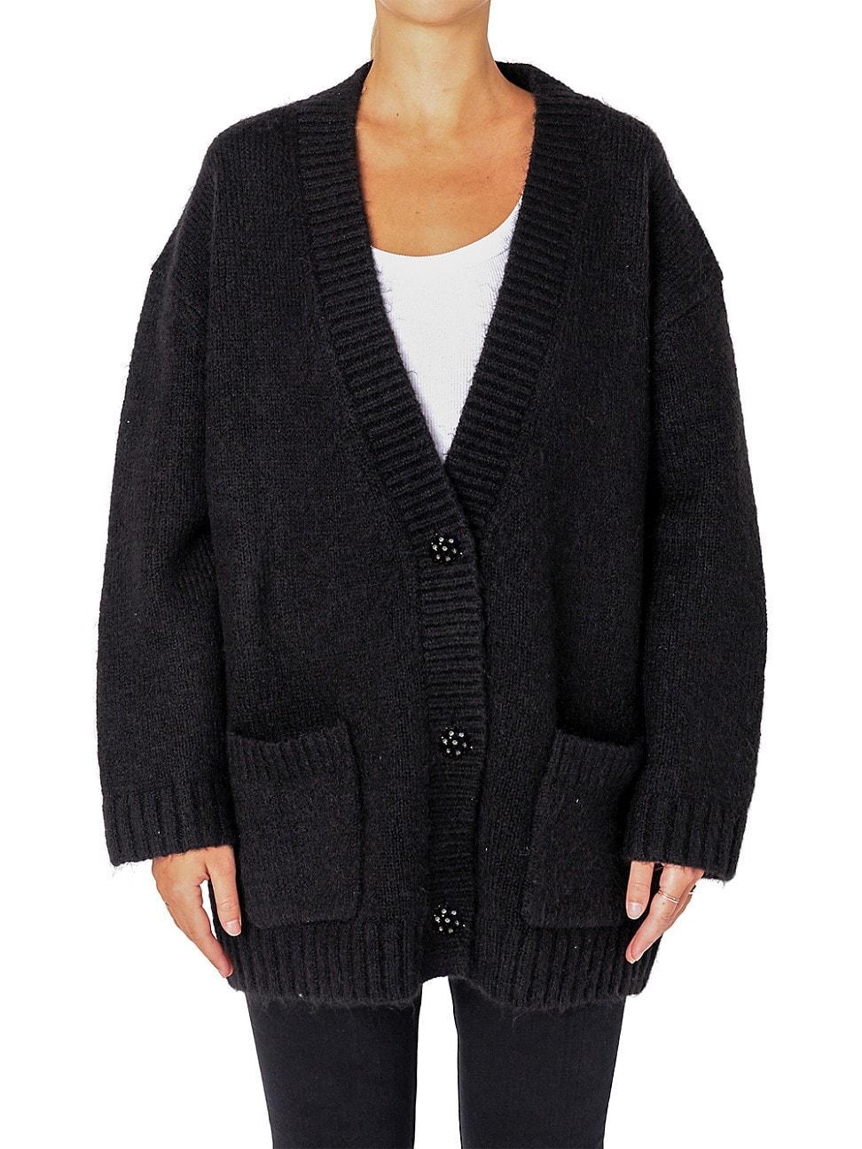 Womens Jewel Button Oversized Cardigan Product Image