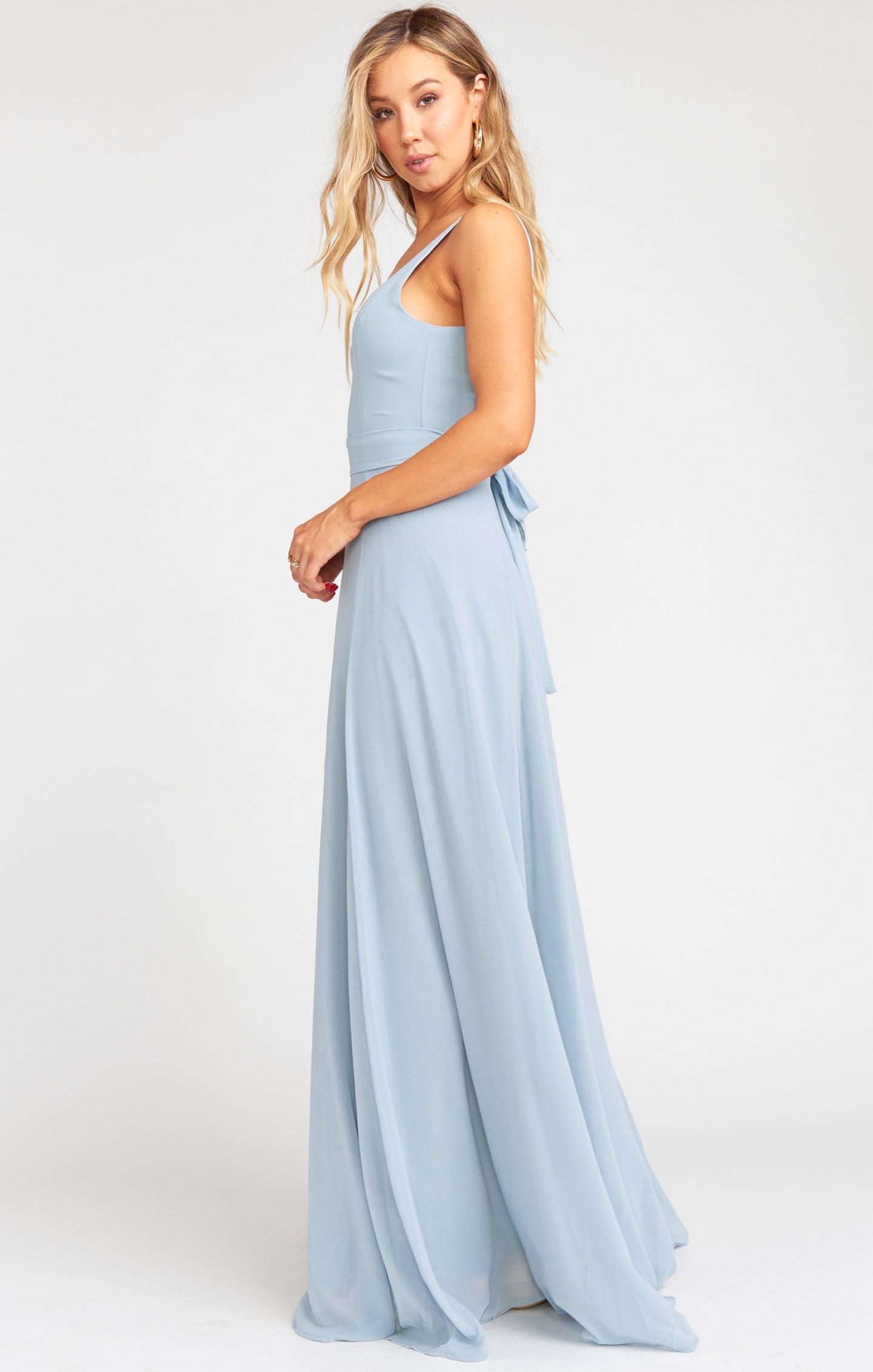 Jenn Maxi Dress ~ Steel Blue Chiffon Product Image