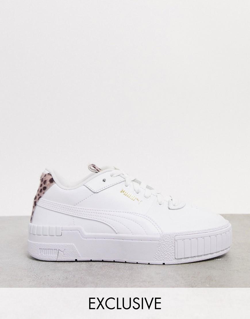 Puma Cali Sport sneakers in white with cheetah detail - exclusive to ASOS Product Image