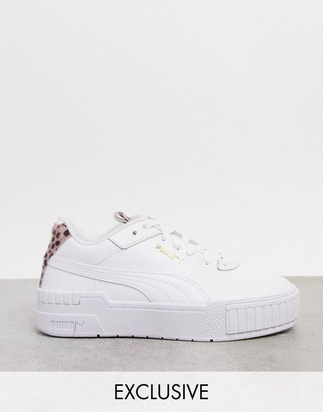 Puma Cali Sport sneakers in white with cheetah detail - exclusive to ASOS Product Image