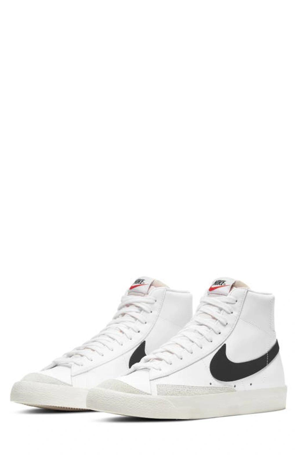 Blazer Mid 77 Vintage Leather Sneaker In White Product Image