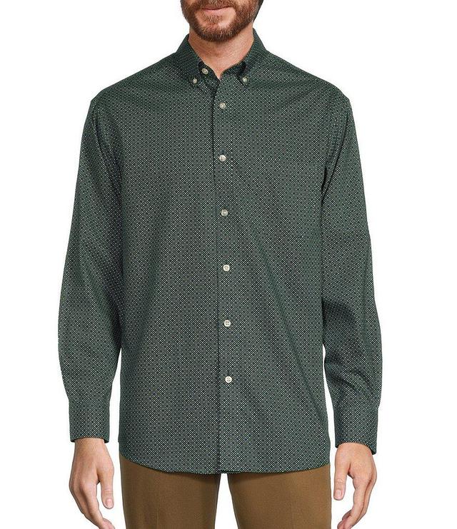 Gold Label Roundtree & Yorke Non-Iron Long Sleeve Geometric X Print Sport Shirt Product Image