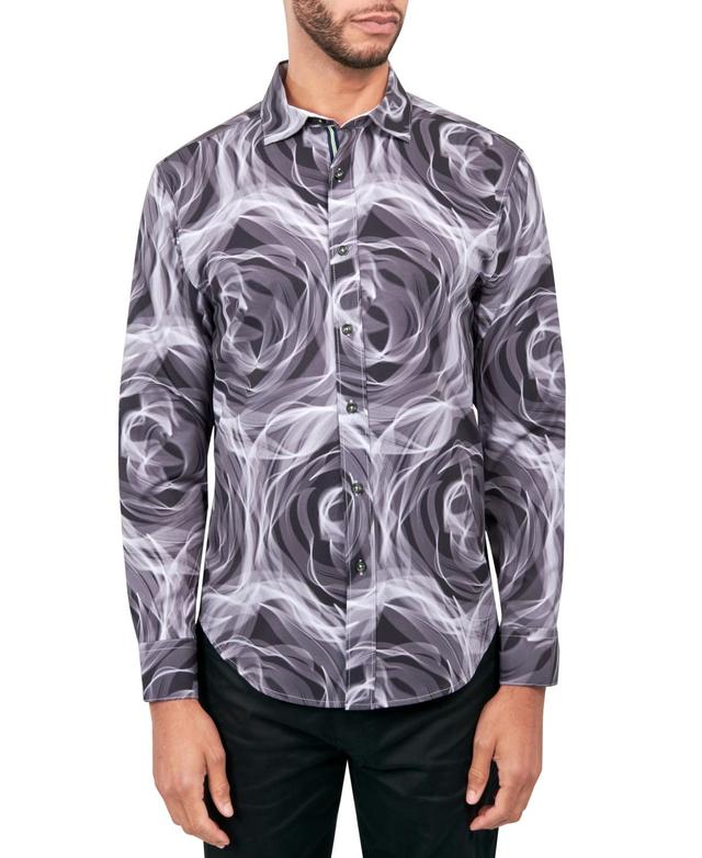 Society of Threads Mens Regular-Fit Non-Iron Performance Stretch Abstract Floral Button-Down Shirt Product Image