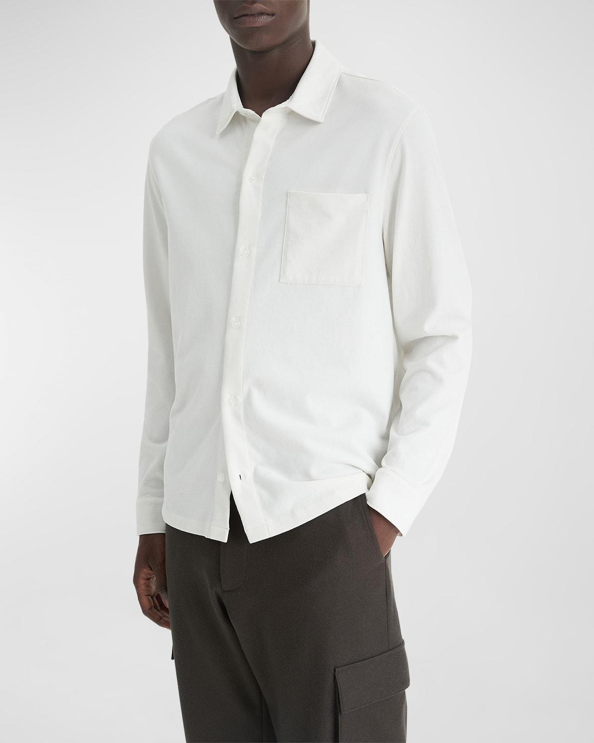 Men's Sueded Jersey Casual Button-Down Shirt Product Image