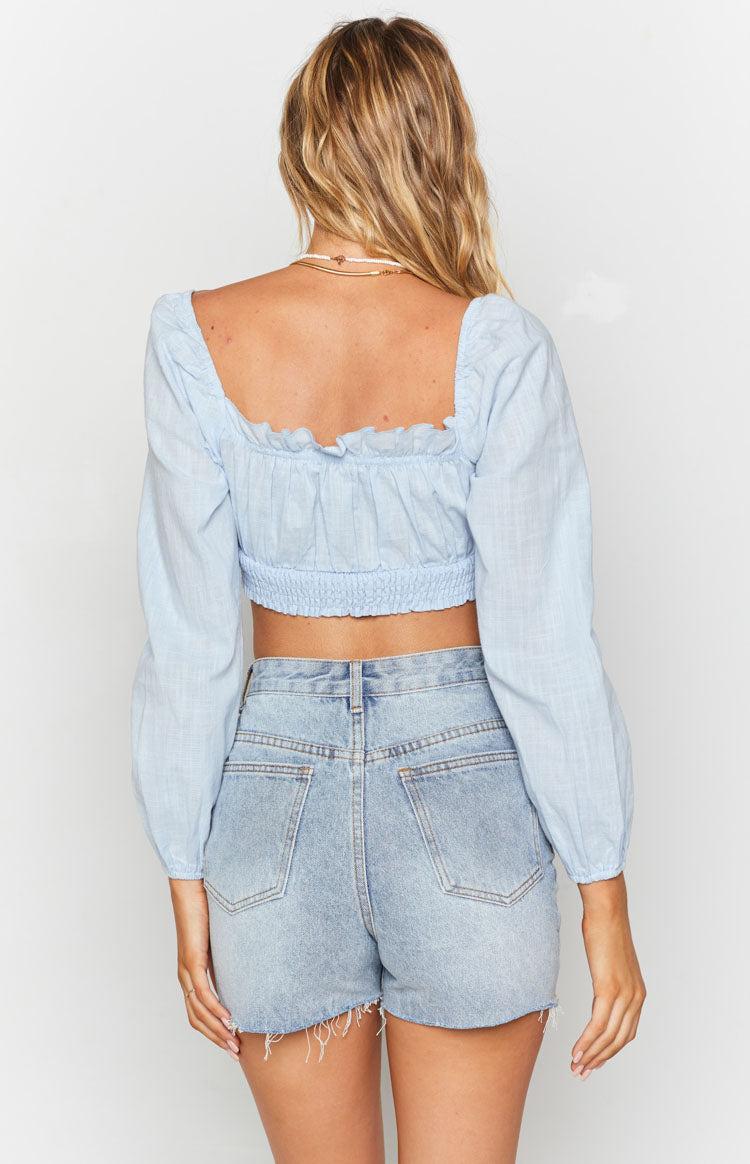 Sophia Crop Top Blue Product Image