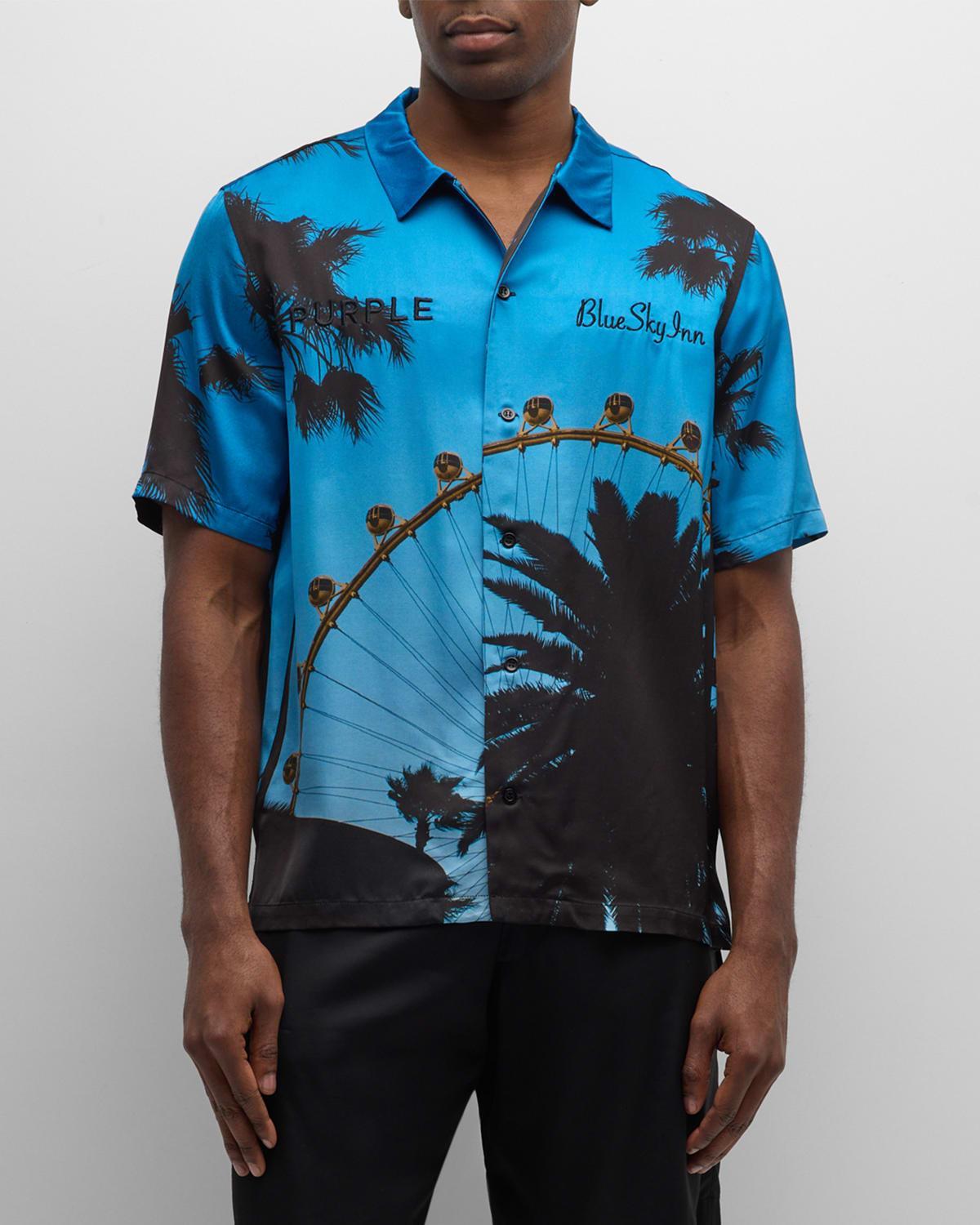 Mens Purple Brand x Blue Sky Inn Graphic Camp Shirt Product Image