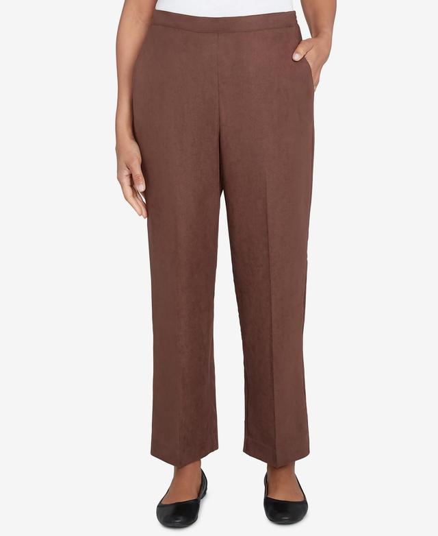 Petite Short Alfred Dunner Classic Slant Pocket Pants, Womens Brown Product Image