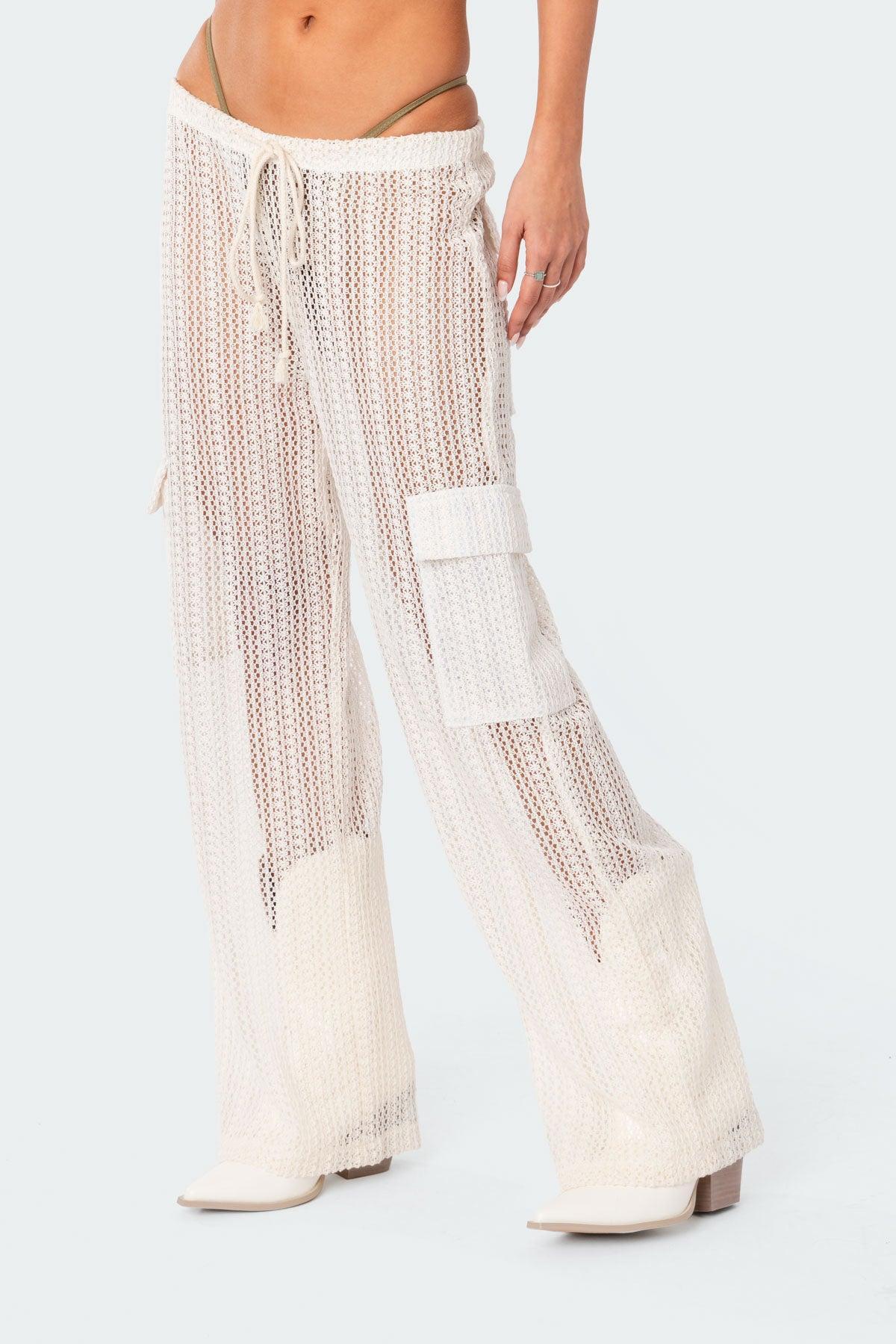 Ines Crochet Low Rise Cargo Pants Product Image