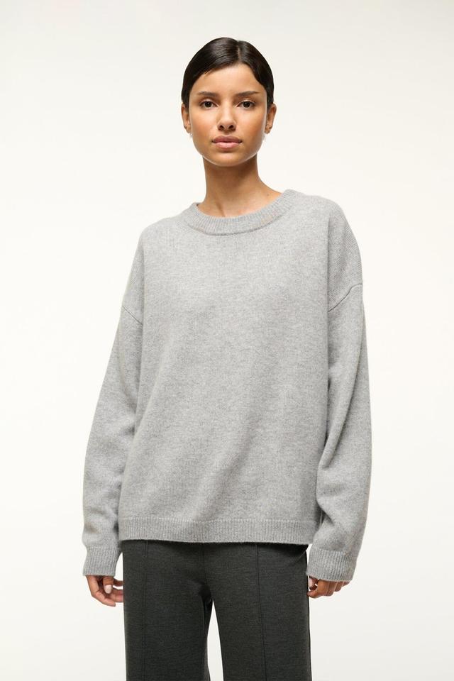 SERRANO CASHMERE RELAXED CREW | HEATHER GREY Product Image