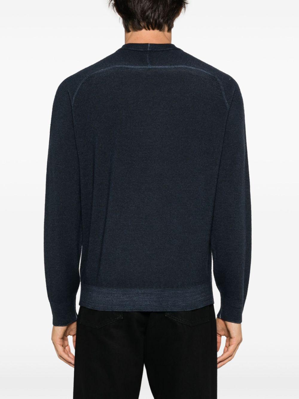 HUGO BOSS Crewneck Virgin Wool Jumper In Blue Product Image